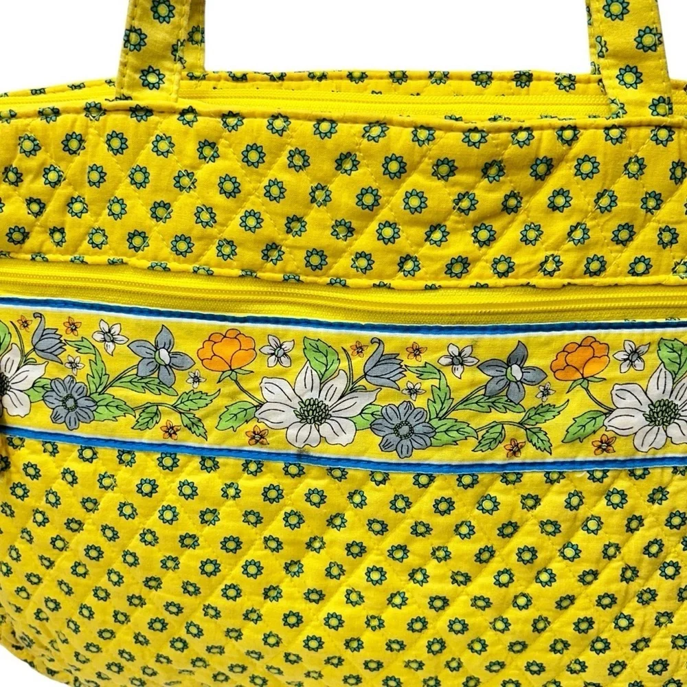 Quilted Shoulder Handbag Yellow And Blue Floral